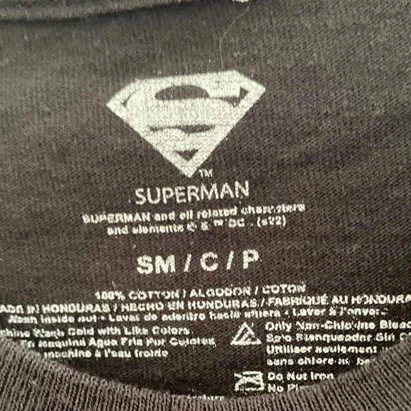 Superman Men’s cotton Graphic Tee - Black Comic size small - Picture 3 of 4